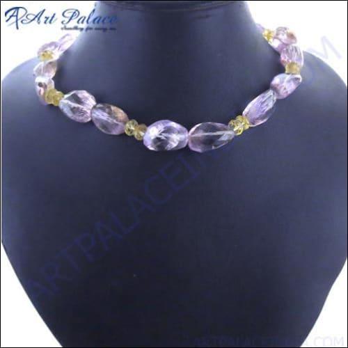 Romantic Amethyst Gemstone Silver Necklace