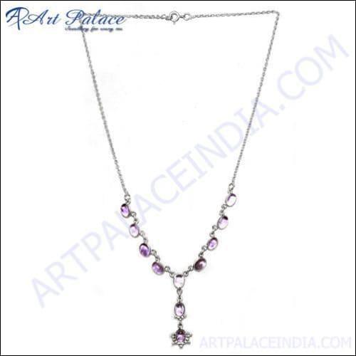 Romantic Amethyst Silver Necklace