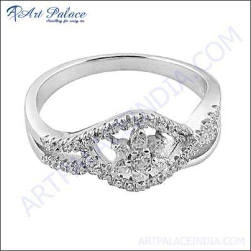 Romantic Cubic Zirconia  Gemstone Silver Ring