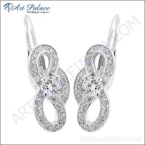 Romantic Cubic Zirconia Silver Earring