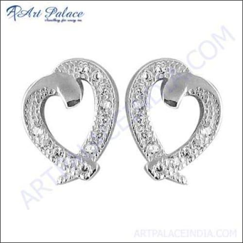 Romantic Cubic Zirconia Silver Gemstone Earrings