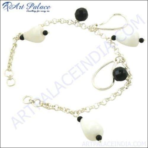 Romantic Gemstone Silver Bracelet Perfect Beaded Bracelet Beaded Silver Bracelet