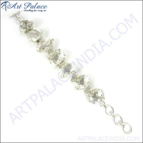 Romantic Gemstone Sterling Silver Bracelet Energy Gemstone Bracelet Precious Gemstone Bracelet