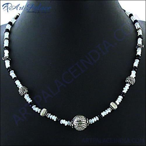 Romantic Multi Beads 925 Sterling Silver Necklace