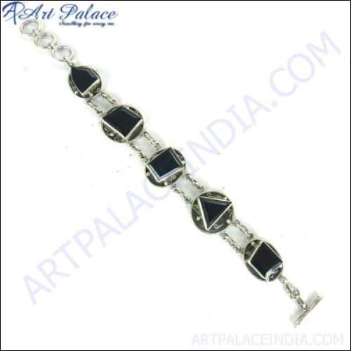 Royal 925 Sterling Silver Bracelet Stylish Gemstone Bracelet Gemstone Silver Bracelet