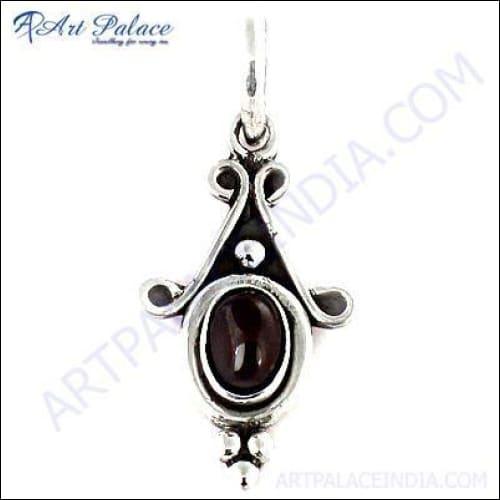 Royal Garnet Gemstone Silver Pendant Garnet Gemstone Pendant Fashionable Pendant