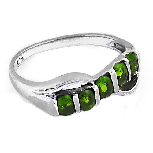 Royal Green Cubic Zircon Gemstone 925 Silver Ring Green Cz Rings Coolest Cz Rings
