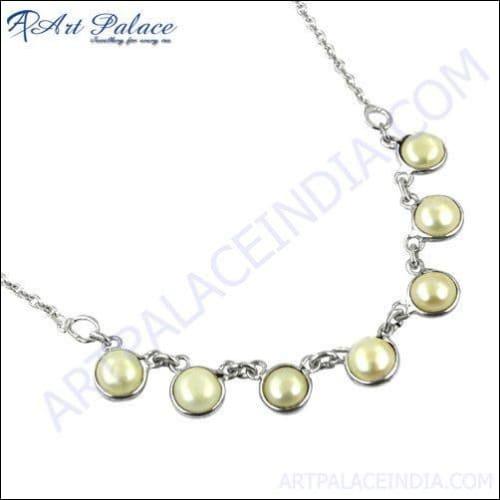 Royal Pearl Silver Necklace