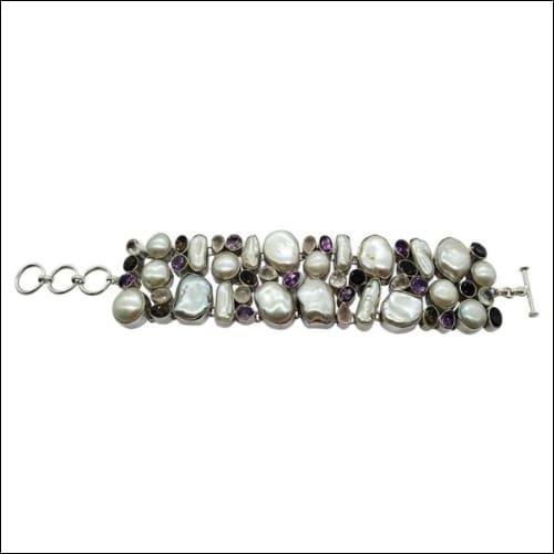 Semi-Precious Multistone 925 Silver Bracelet Fashionable Bracelet Beautiful Gemstone Bracelet