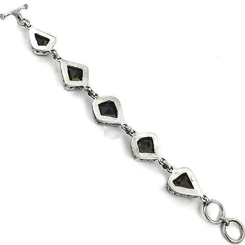 Sensational Black Onyx Gemstone Silver Bracelet, 925 Sterling Silver Jewelry Faceted Bracelet Pretty Bracelet