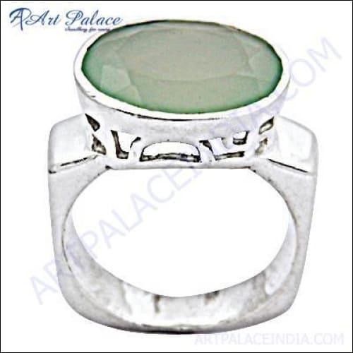 Sensational Blue Chalcedony Silver Ring Gemstone Silver Rings Fancy Rings