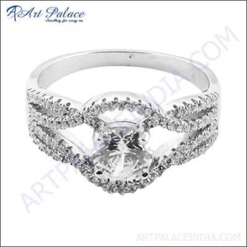 Simple Design Gemstone Silver Rings