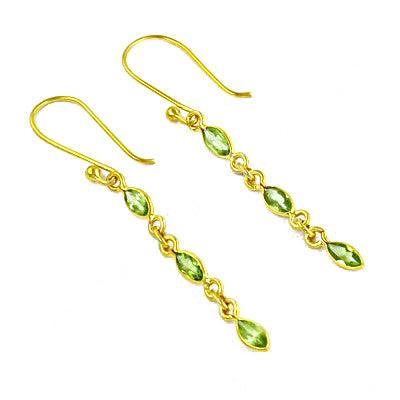 Simple Gold Plated Gemstone Silver Earrings Jewelry, 925 Sterling Silver Jewelry Magnificent Earring High Class Earring