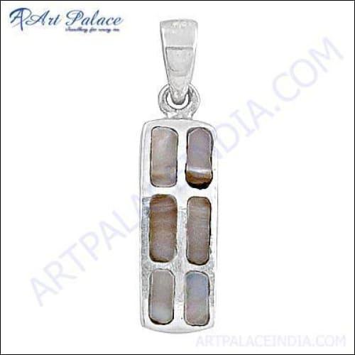 Simple Inlay Silver Pendant Jewelry, Inlay Jewelry