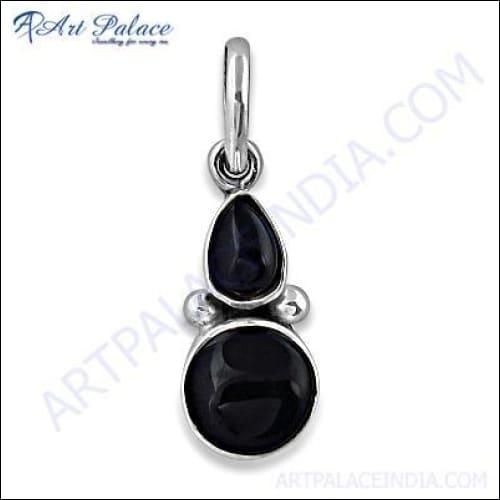 Simple Plain Silver Cab Stone Pendant Jewelry, 925 Sterling Silver Jewelry