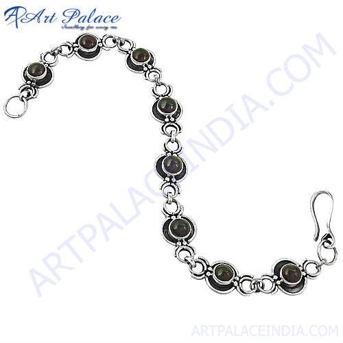 Simple Plain Silver Gemstone Bracelets, 925 Sterling Silver Jewelry Adjustable Bracelet Superior Bracelet