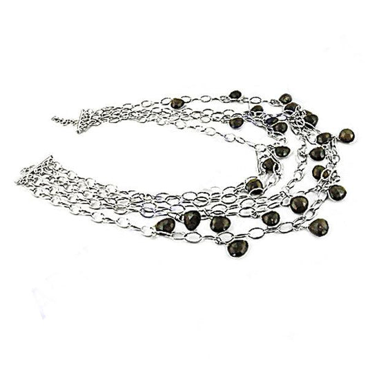 Smoky Quartz Gemstone Beads 925 Silver Necklace Gorgeous Necklace Hand Finished Necklace