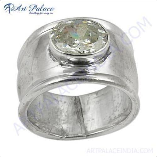 Sparkling Cubic Zirconia Gemstone Silver Ring Oval Cz Rings Fashionable Cz Rings