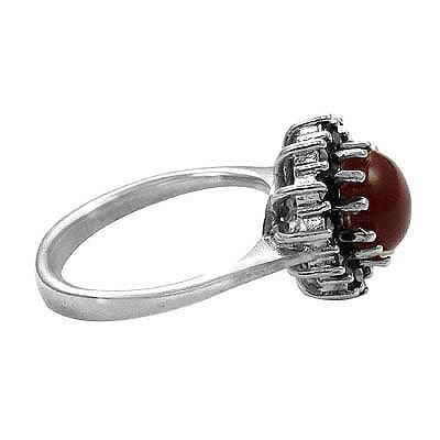 Special Marcasite & Red Onyx Gemstone 925 Silver Ring Graceful Marcasite Rings Trendy Gemstone Rings
