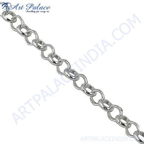 Stainless Steel Men Silver Chain Jewelry, 925 Sterling Silver Exceptional Silver Chain Artisanal Silver Chain