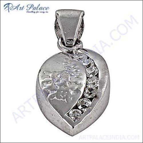 Stylish 925 Sterling Silver Pendant With Cubic Zirconia Fashionable Silver Pendants Cz Pendant