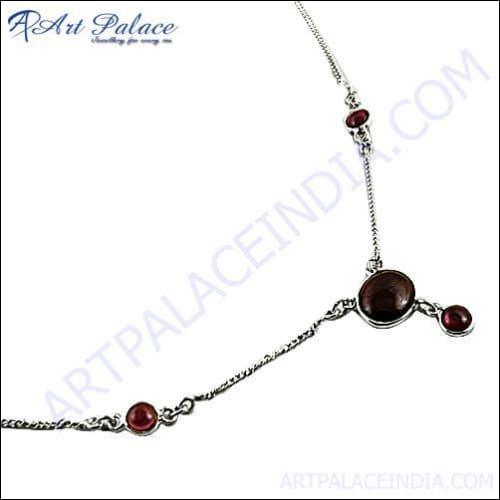 Stylish & Exclusive Garnet 925 Sterling Silver Necklace