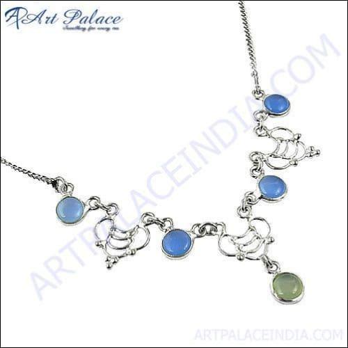 Stylish Chalcedony Silver Necklace