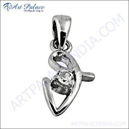 Stylish Design In Cubic Zirconia Single Gemstone Pendant Jewelry