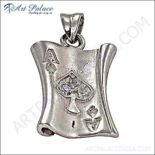 Stylish Gemstone Silver Pendant With Cubic Zirconia