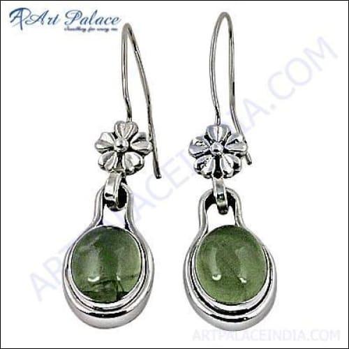 Elegant Prehnite 925 Silver Earrings - Stylish and Chic Jewelry