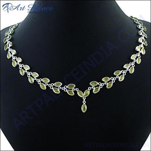 Stylish Wholesale Sterling Lemon Quartz Silver Necklace