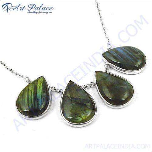 Top Design Labradorite Silver Necklace