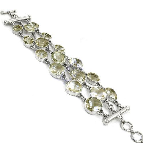 Top Quality Crystal Gemstone Silver Bracelet, 925 Sterling Silver Jewelry Crystal Bracelet Graceful Bracelet