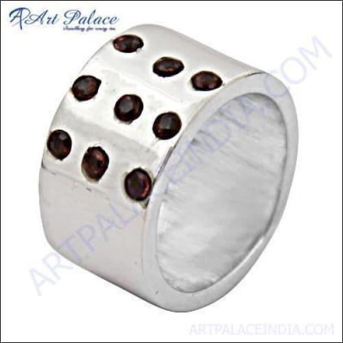 Top Quality Garnet Gemstone Silver Ring Precious Gemstone Rings 925 Silver Rings