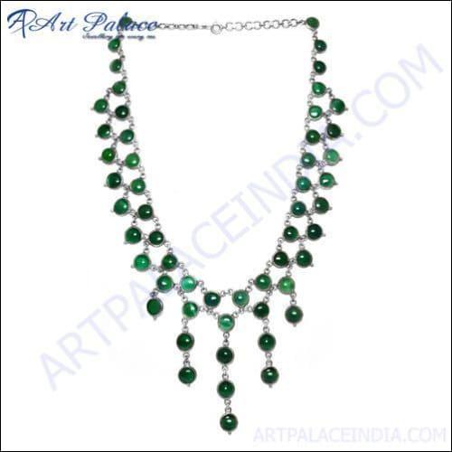 Top Quality Green Onyx Silver Necklace - Elegant & Affordable Jewelry