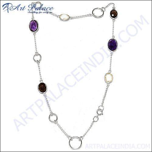 Top Quality African Amethyst Silver Necklace - Best Gemstone Jewelry