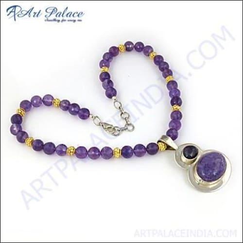 Traditional Multi Gemstone 925 Silver Necklace