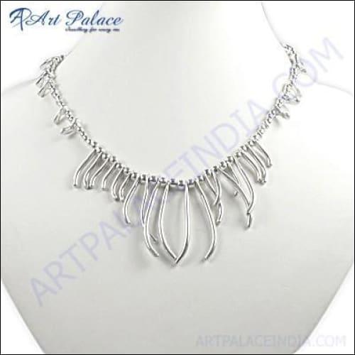 Traditional Plain 925 Sterling Silver Necklace