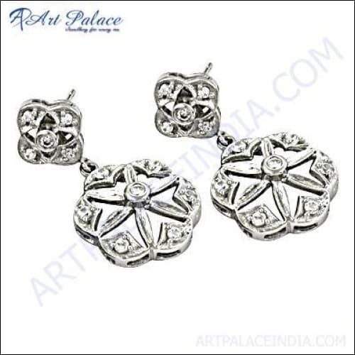 Trendy Charm Cubic Zirconia Gemstone 925 Silver Earrings Fabulous Cz Earrings Cz Stud Earrings