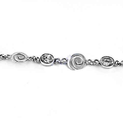 Trendy Charm Cubic Zirconia Gemstone Silver Bracelet High Performance Cz Bracelets Pretty Cz Bracelet