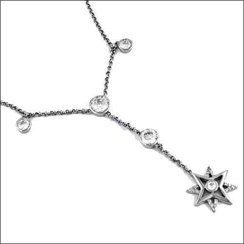 Trendy Cubic Zirconia Gemstone Silver Necklace
