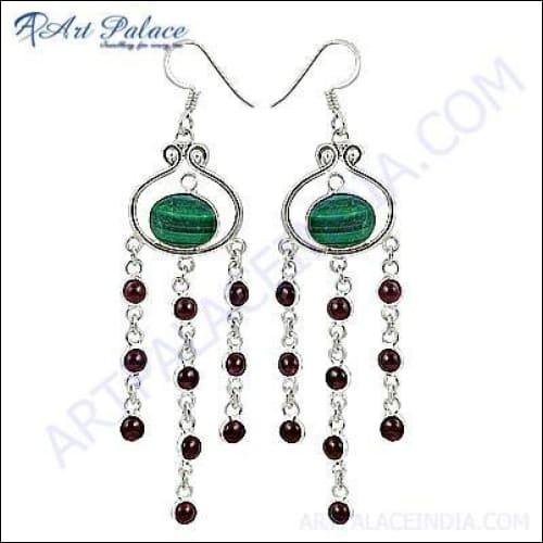 Trendy Multi-Stone Gemstone Earrings - 925 Silver Earrings