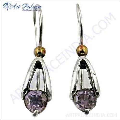 Trendy Amethyst Gemstone Silver Earrings - Shop Now for Stylish Jewelry