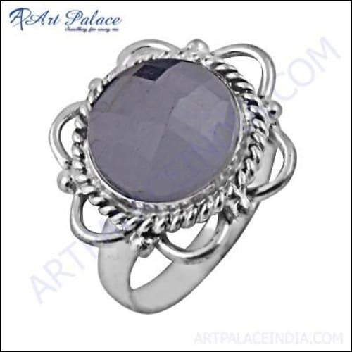 Unique Crystal Gemstone German Silver Designer Rings Stylish Gemstone Rings Artisanal Gemstone Rings