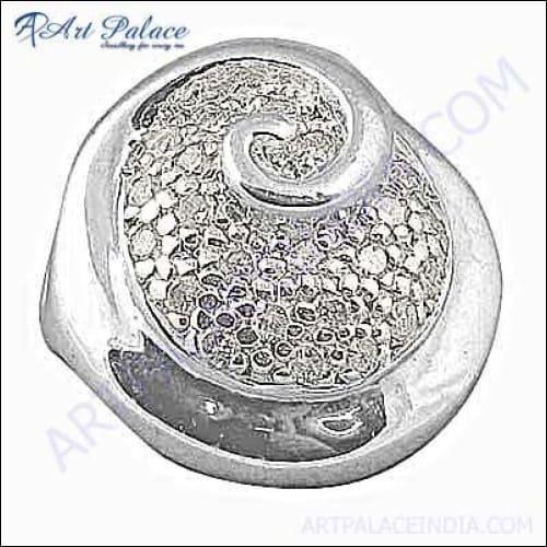 Unique Cubic Zirconia Gemstone Silver Pendant, CZ Jewelry
