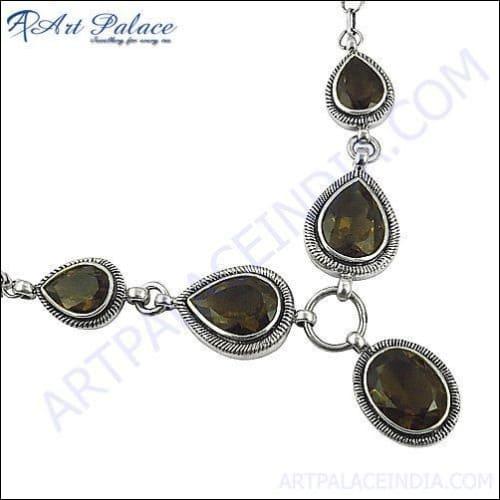 Unique Handmade Semi Precious Gemstone Silver Necklace Jewelry, 925 sterling Silver Jewelry