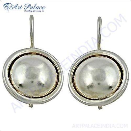 Unique Plain 925 Sterling Plain Silver Earrings