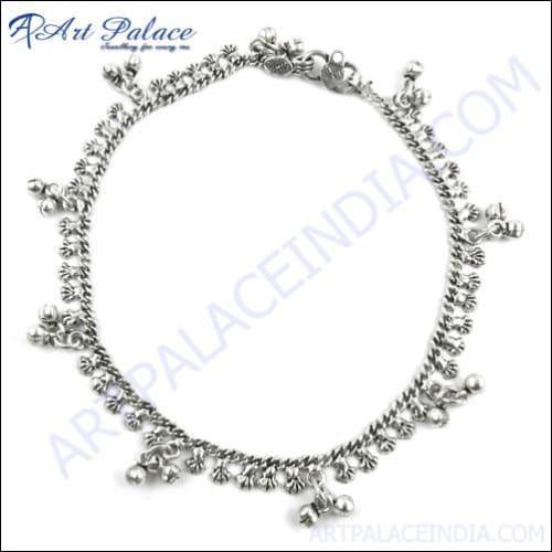 Unique Style White Metal Anklets Handmade Anklet Adorable Silver Anklet