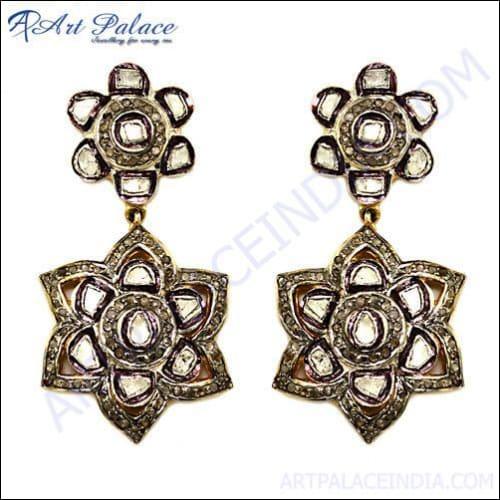 Victorian Diamond Silver Gold Plating Earring Stylish Victorian Earring Handmade Design Earring