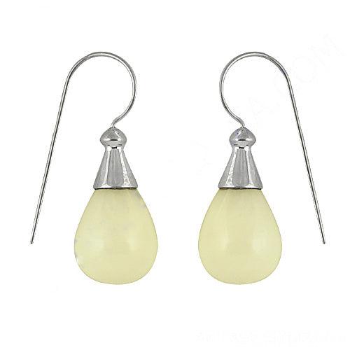 White Oynx Gemstone 925 Sterling Silver Earring Glittering Earring Solid Drop Earring